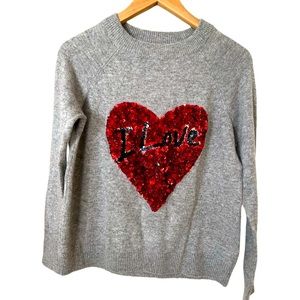 H & M Grey “I Love ❤️ “ Sweater